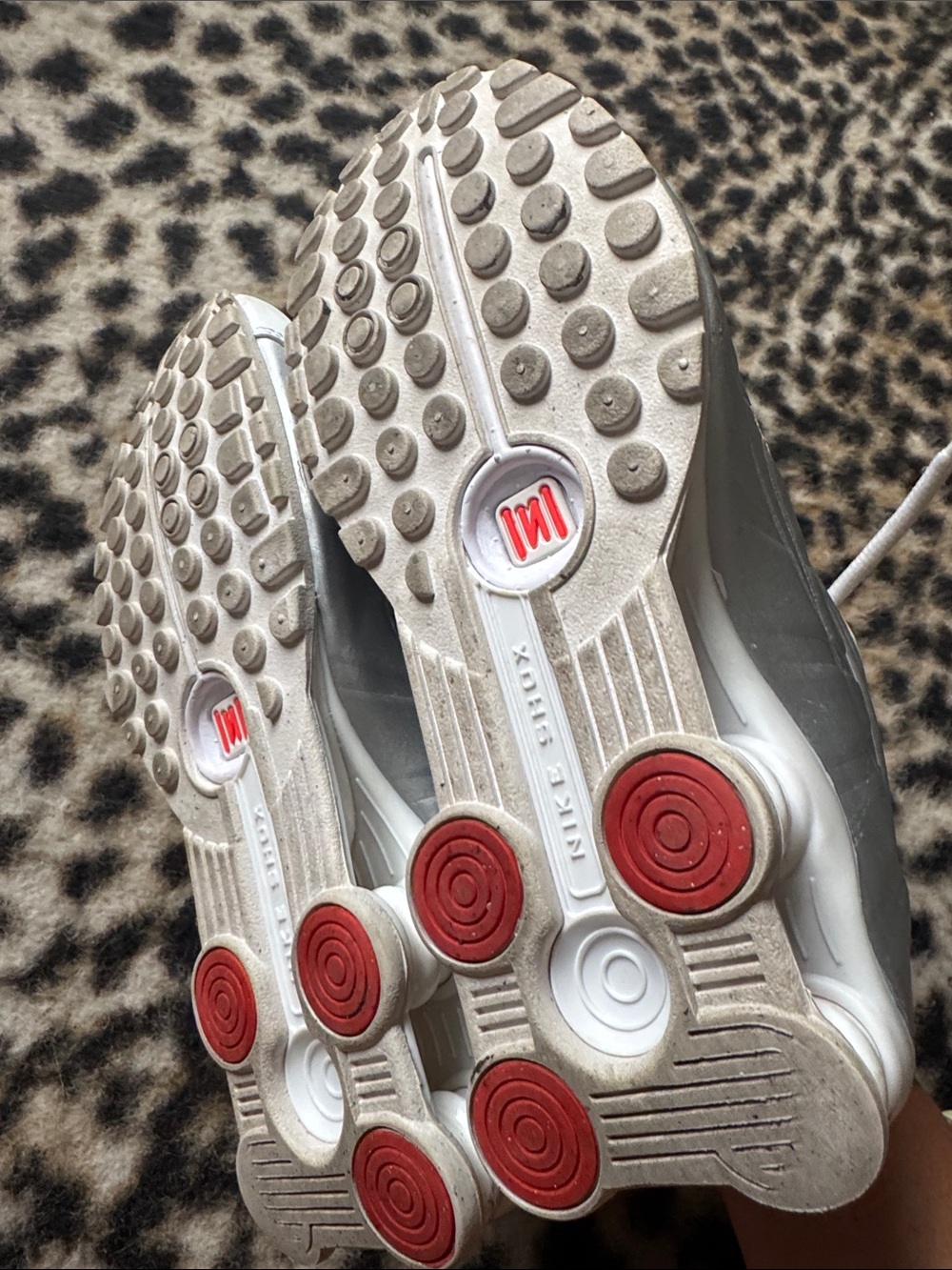 Nike White & Silver Athletic Shox Sneakers - Picture 4 of 5